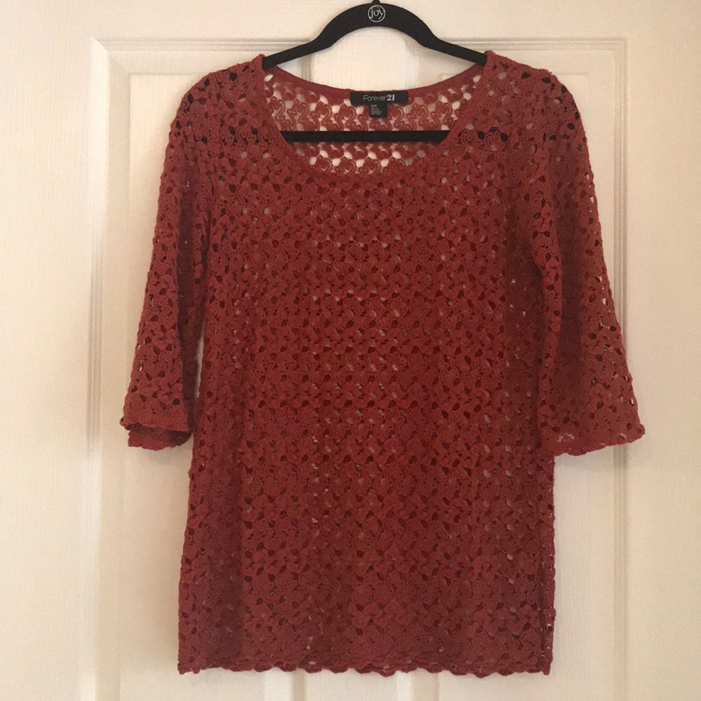 Crochet 3/4 Sleeve Top